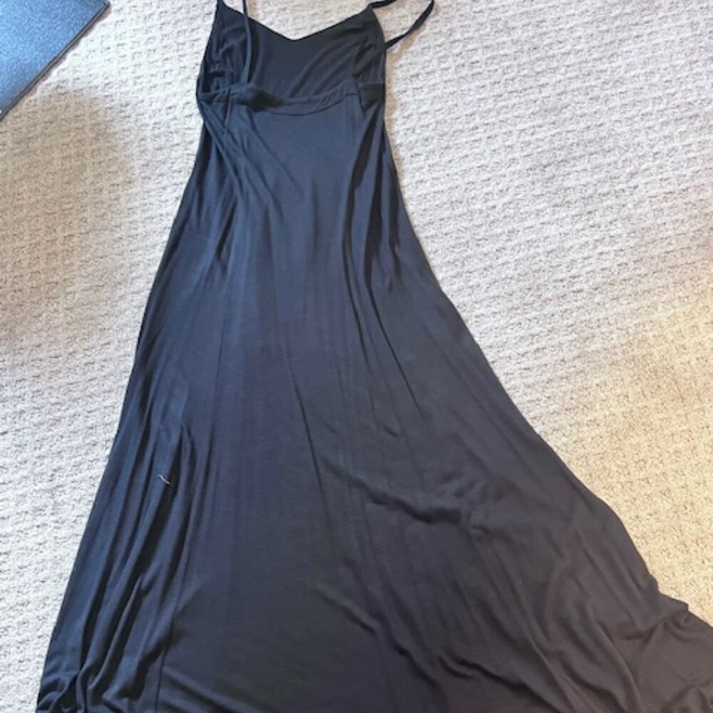 I.N.C.BLACK KNIT MAXI DRESS  SMALL